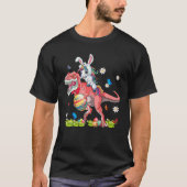 Dinosaurus Paasdag Eenhoorn Rijden TRex Bunny T-shirt (Voorkant)