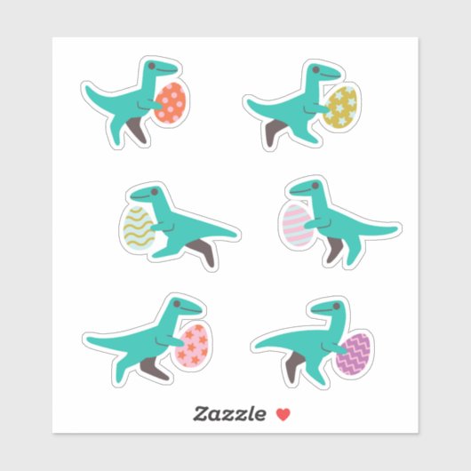 Dinosaurus paaseierjacht Stickers (Vel)