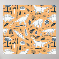 Dinosaurus & palmbladeren: leuk patroon