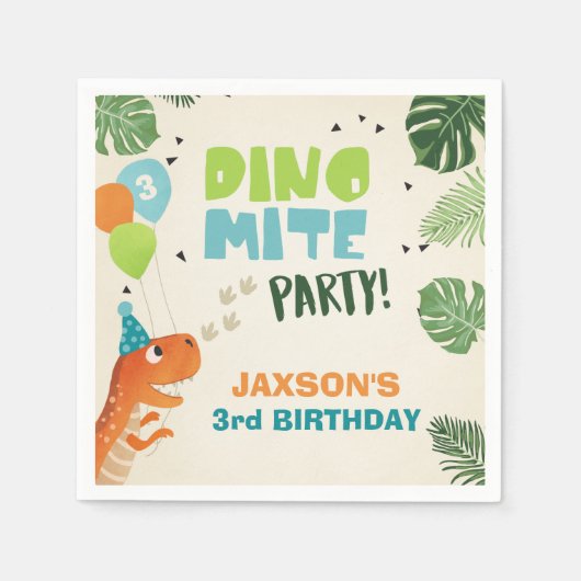 Dinosaurus Papieren servetten verjaardag Dino part (Voorkant)