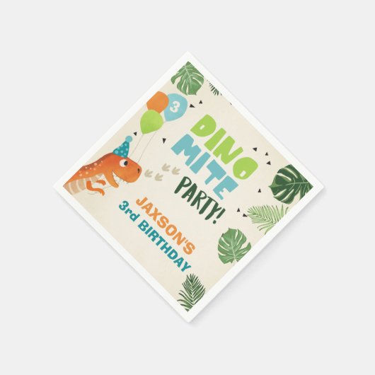 Dinosaurus Papieren servetten verjaardag Dino part (Hoek)