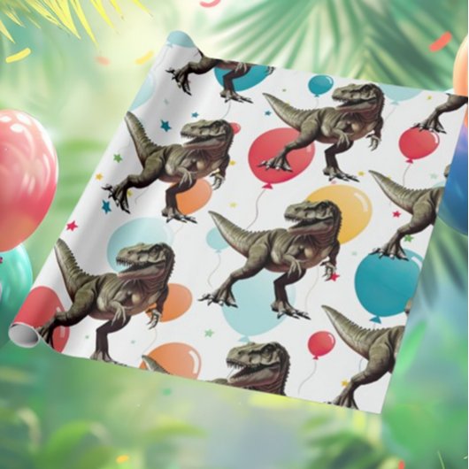 Dinosaurus Party Ballon Cadeaupapier
