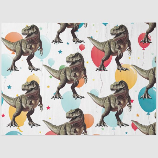 Dinosaurus Party Ballon Tissuepapier (Voorkant)