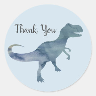 Dinosaurus Party Dank u Stickers