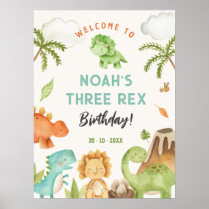 Dinosaurus Party Signs - Boy Birthday Welkom Poste Poster