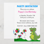 Dinosaurus Party uitnodiging (Voorkant / Achterkant)