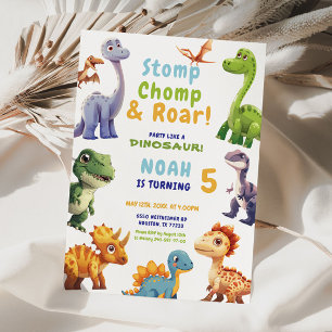 Dinosaurus Party uitnodiging