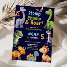 Dinosaurus Party uitnodiging