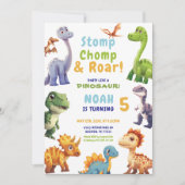 Dinosaurus Party uitnodiging (Voorkant)