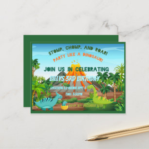 Dinosaurus Party uitnodiging