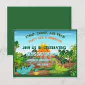 Dinosaurus Party uitnodiging (Voorkant / Achterkant)