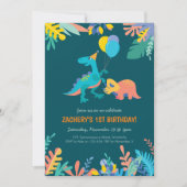 Dinosaurus Party Verjaardag Uitnodiging (Voorkant)