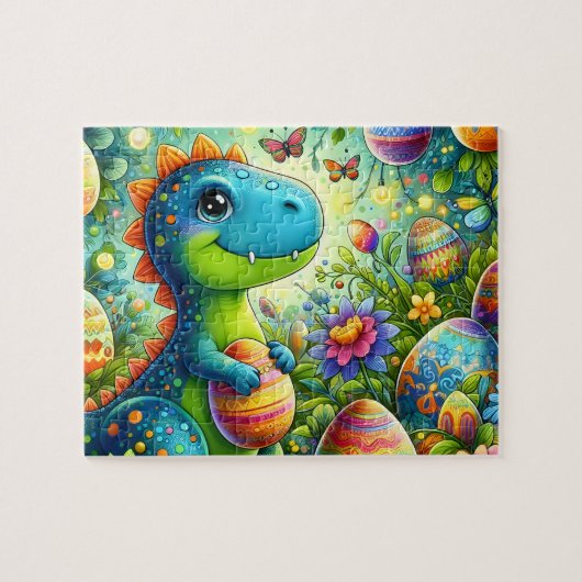 Dinosaurus Pasen Ei Tuin Legpuzzel (Horizontaal)