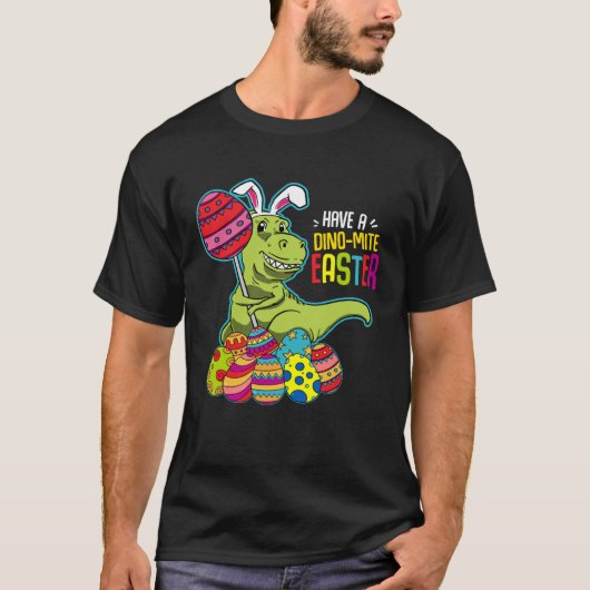 Dinosaurus Pasen Kinder Jongens Peuter T-shirt (Voorkant)