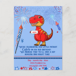 Dinosaurus patriottische verjaardag, briefkaart