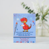 Dinosaurus patriottische verjaardag, briefkaart (Staand voorkant)