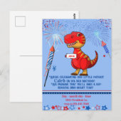 Dinosaurus patriottische verjaardag, briefkaart (Voorkant / Achterkant)