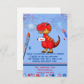 Dinosaurus patriottische verjaardag, kaart (Voorkant / Achterkant)