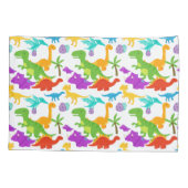Dinosaurus patroon kleurrijk kussensloop (Achterkant)