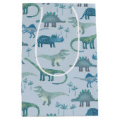 Dinosaurus Patroon Plezier Medium Cadeauzakje (Voorkant)