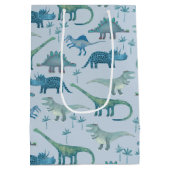 Dinosaurus Patroon Plezier Medium Cadeauzakje (Achterkant)