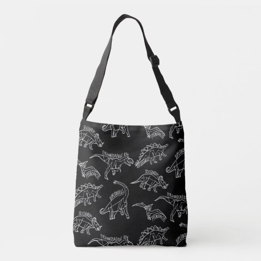 Dinosaurus Patroon Silhouet Crossbody Tas (Achterkant)