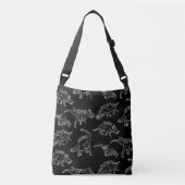 Dinosaurus Patroon Silhouet Crossbody Tas (Voorkant)