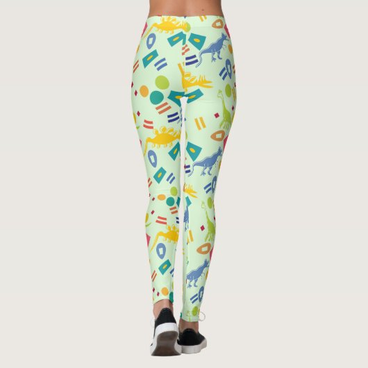 Dinosaurus Patterned Abstract Kleurrijk Leggings (Achterkant)