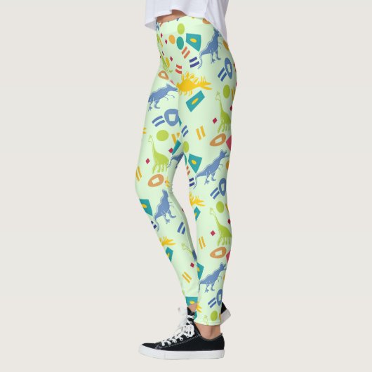 Dinosaurus Patterned Abstract Kleurrijk Leggings (Links)