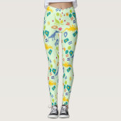Dinosaurus Patterned Abstract Kleurrijk Leggings (Voorkant)