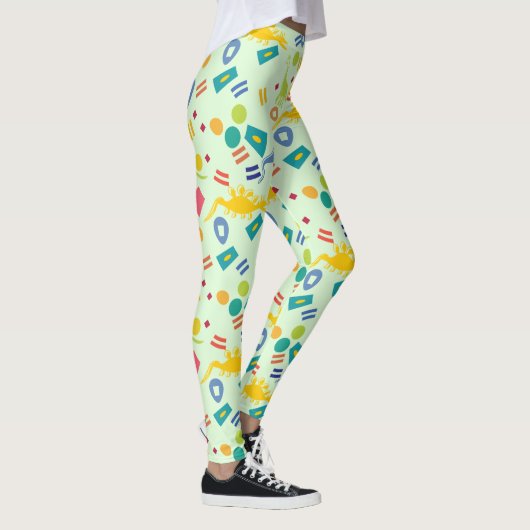 Dinosaurus Patterned Abstract Kleurrijk Leggings (Rechts)