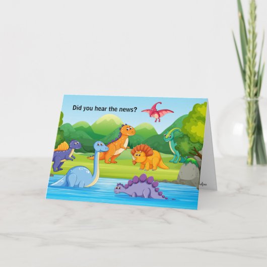 Dinosaurus Personaliseer Verjaardags Jongen Naam & Kaart (Voorkant)