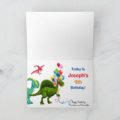 Dinosaurus Personaliseer Verjaardags Jongen Naam & Kaart (Binnen)