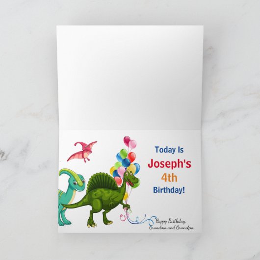 Dinosaurus Personaliseer Verjaardags Jongen Naam & Kaart (Binnen)
