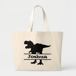 Dinosaurus Persoonlijke Naam Boodschappentas Grote Tote Bag