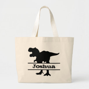 Dinosaurus Persoonlijke Naam Boodschappentas Grote Tote Bag