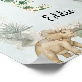 Dinosaurus Persoonlijke Naam Monogram E Peuterspee Poster (Hoek)
