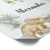 Dinosaurus Persoonlijke Naam Monogram Een Kinderka Poster (Hoek)