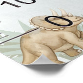 Dinosaurus Persoonlijke Naam Monogram F Groeigrafi Poster (Hoek)