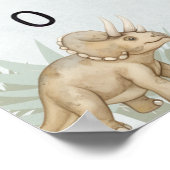 Dinosaurus Persoonlijke Naam Monogram Groeigrafiek Poster (Hoek)