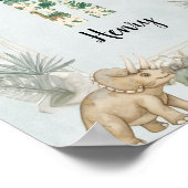 Dinosaurus Persoonlijke Naam Monogram H Kinderkame Poster (Hoek)