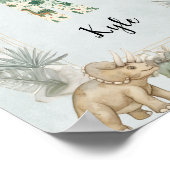 Dinosaurus Persoonlijke Naam Monogram K Kinderkame Poster (Hoek)