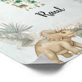 Dinosaurus Persoonlijke Naam Monogram R Kinderkame Poster (Hoek)