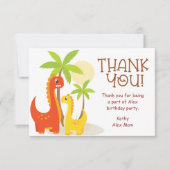 Dinosaurus Persoonlijke Verjaardagsfeest Dank Je K Bedankkaart (Voorkant)