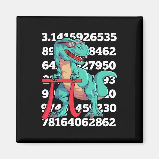 Dinosaurus Pi-dag T Rex Grappige Wiskunde 3.14 Ler Magneet (Voorkant)