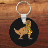 Dinosaurus Pizzapunt Liefhebber Sleutelhanger (Voorkant)