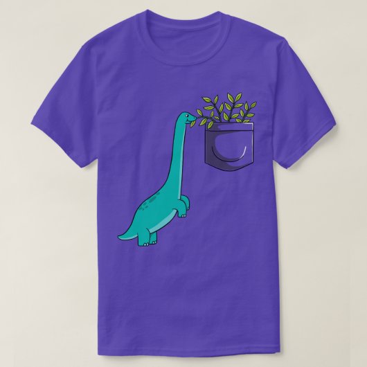 Dinosaurus planten in pocket t-shirt (Design voorkant)
