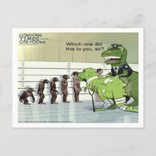 Dinosaurus politie lineup grappig briefkaart