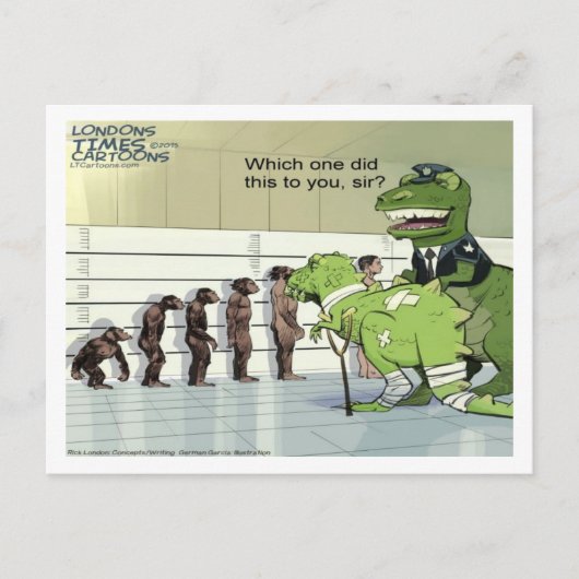 Dinosaurus politie lineup grappig briefkaart (Voorkant)