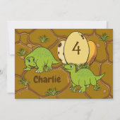 Dinosaurus Prehistorische Cartoon Foto Verjaardags Kaart (Achterkant)